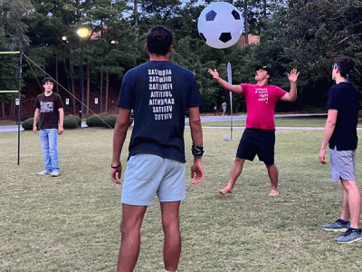 "Big Ball Volleyball" on The Quad. (Photo by Alexis Deason, CIU Student Photographer)